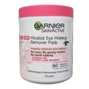 Garnier SkinActive Micellar Eye Makeup Remover Pads 100 Count‎ Sealed New